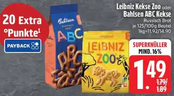 Edeka Leibniz Kekse Zoo oder Bahlsen ABC Kekse Angebot