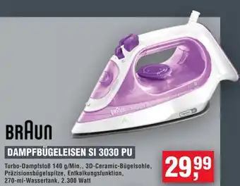 Handelshof BRAUN DAMPFBÜGELEISEN SI 3030 PU Angebot