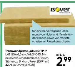 Hellweg Isover trennwandplatte akustic tp 1 Angebot