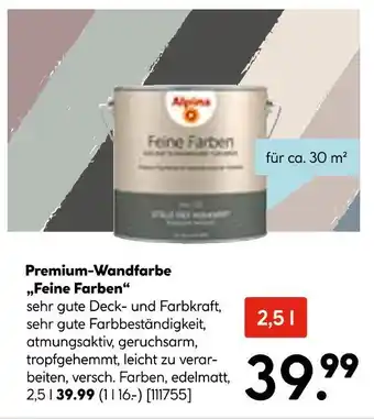Hellweg Alpina premium-wandfarbe „feine farben“ Angebot