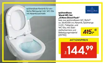 Hellweg Villeroy & boch spülrandloses wand-wc-set „o.novo direct flush“ Angebot
