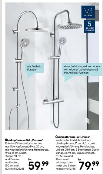 Hellweg Valblue überkopfbrause-set 'ventura' Angebot