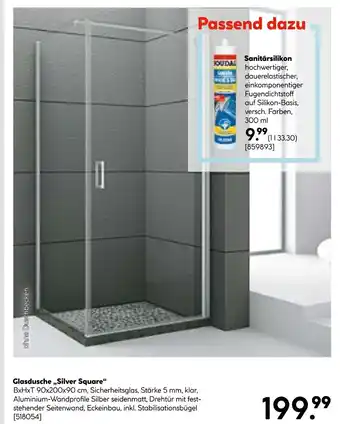 Hellweg Glasdusche 'silver square' Angebot