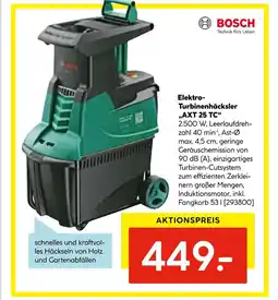 Hellweg Bosch elektro-turbinenhäcksler „axt 25 tc“ Angebot