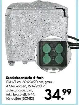 Hellweg Steckdosenstein 4-fach Angebot