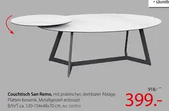 Zurbrüggen Dieter knoll couchtisch san remo Angebot