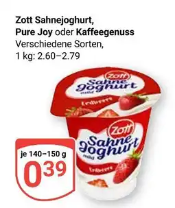 Globus Zott sahnejoghurt pure joy Angebot