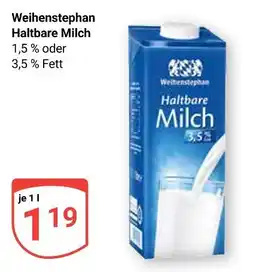 Globus Weihenstephan haltbare milch 1,5 % fett Angebot