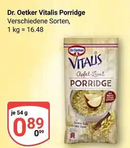 Globus Dr. oetker vitalis porridge apfel zimt Angebot