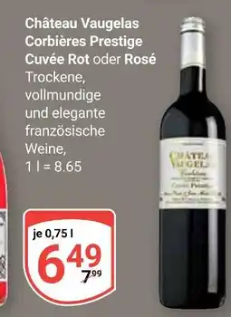 Globus Château vaugelas corbières prestige cuvée rot Angebot