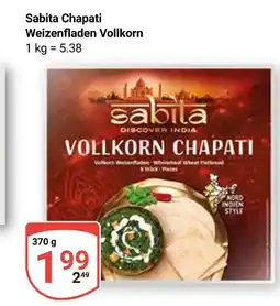 Globus Sabita chapati weizenfladen vollkorn Angebot