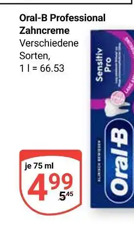 Globus Oral-b professional zahncreme Angebot