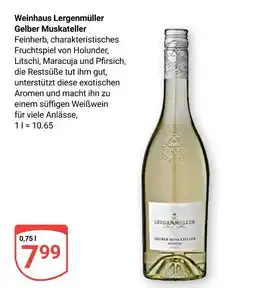 Globus Weinhaus lergenmüller gelber muskateller Angebot