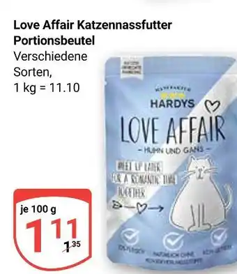 Globus Hardys love affair katzennassfutter portionsbeutel Angebot