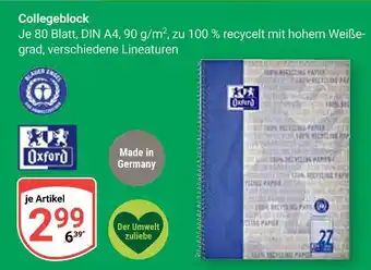 Globus Oxford collegeblock Angebot
