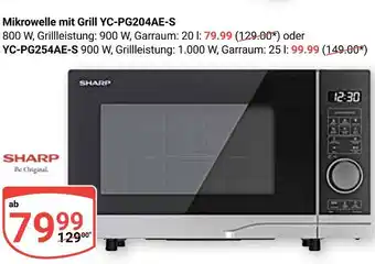 Globus Sharp mikrowelle mit grill yc-pg204ae-s Angebot