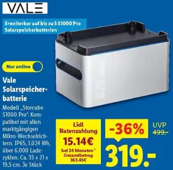 Lidl Vale Solarspeicherbatterie Angebot