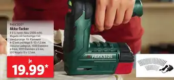 Lidl Parkside Akku Tacker Angebot