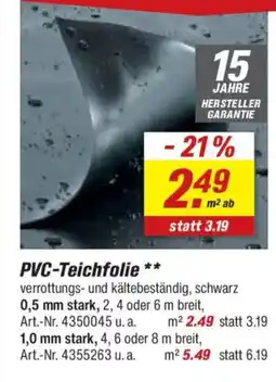 toom Baumarkt PVC-Teichfolie Angebot