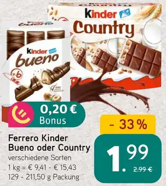 Dornseifer Ferrero Kinder Bueno oder Country Angebot