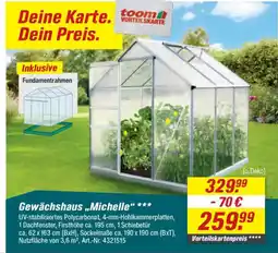 toom Baumarkt Gewächshaus „Michelle" Angebot