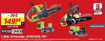 toom Baumarkt RYOBI ONE+ Akku-Kettensäge,,RY18CS20A-125" Angebot
