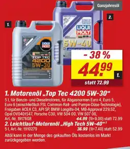 toom Baumarkt LIQUI MOLY Leichtlauf-Motorenöl ,,High Tech 5W-40"1 Angebot