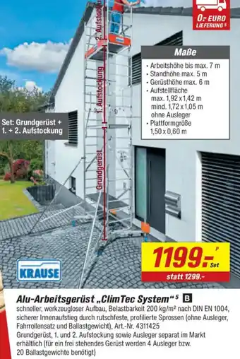 toom Baumarkt KRAUSE Alu-Arbeitsgerüst,,Clim Tec System" Angebot