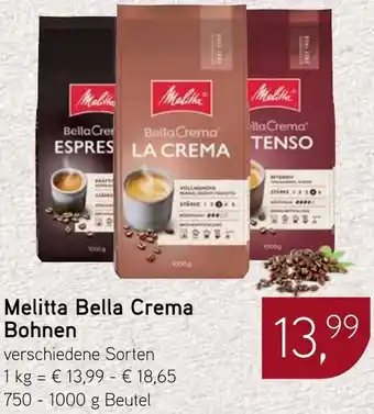 Dornseifer Melitta Bella Crema Bohnen Angebot