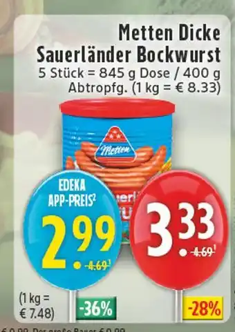 Edeka Metten dicke sauerländer bockwurst Angebot