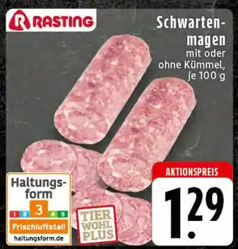 Edeka Rasting schwartenmagen mit kümmel Angebot