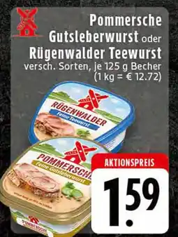 Edeka Rügenwalder pommesche gutsleberwurst Angebot