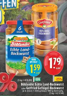 Edeka Böklunder echte land-bockwurst Angebot