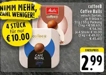 Edeka Melitta coffeeb coffee balls Angebot