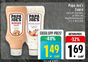 Edeka Papa joe's burger sauce Angebot