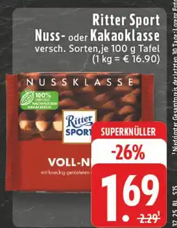Edeka Ritter sport nuss- oder kakaoklasse Angebot