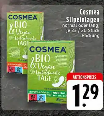 Edeka Cosmea bio & vegan slipeinlagen normal Angebot