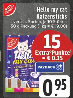 Edeka Gut & günstig hello my cat katzensticks Angebot