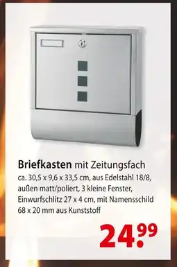 bauSpezi Briefkasten mit zeitungsfach Angebot