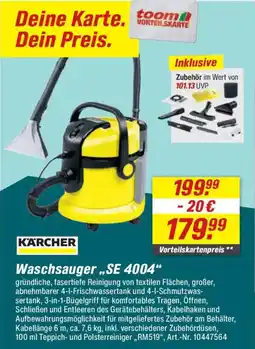 toom Baumarkt KARCHER Waschsauger ,,SE 4004" Angebot