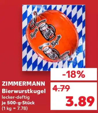 Kaufland ZIMMERMANN Bierwurstkugel Angebot