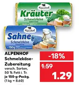 Kaufland ALPENHOF Schmelzkäse- Zubereitung Angebot