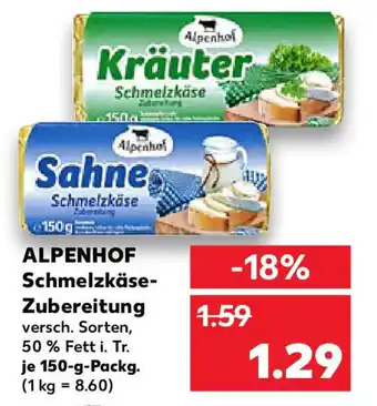 Kaufland ALPENHOF Schmelzkäse- Zubereitung Angebot