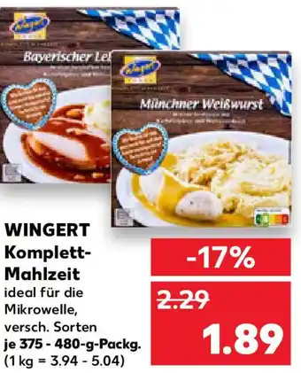 Kaufland WINGERT Komplett- Mahlzeit Angebot