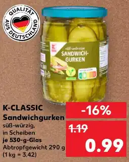 Kaufland K-CLASSIC Sandwichgurken Angebot