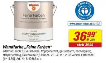 toom Baumarkt Alpina Wandfarbe ,,Feine Farben" Angebot