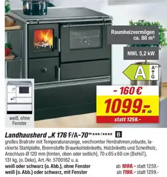 toom Baumarkt Landhausherd ,,K 176 F/A-70" Angebot