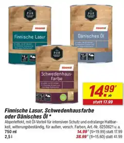 toom Baumarkt toom Finnische Lasur, Schwedenhausfarbe oder Dänisches Öl Angebot