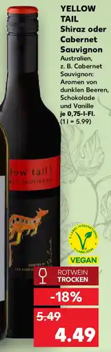Kaufland YELLOW TAIL Shiraz oder Cabernet Sauvignon Angebot