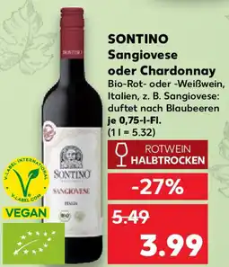 Kaufland SONTINO Sangiovese oder Chardonnay Angebot